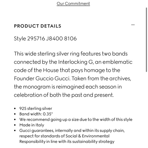 GUCCI INTERLOCKING WIDE OPEN BAND - Picture 6 of 7